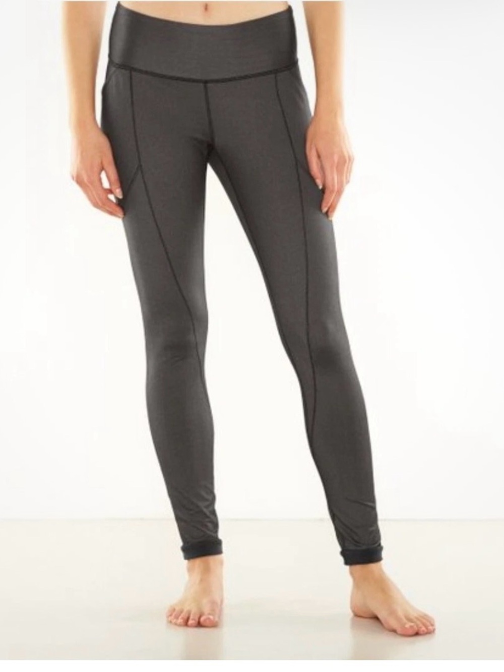 Lucy Charcoal Gray High-Waist Activewear Performance Leggings - Size M